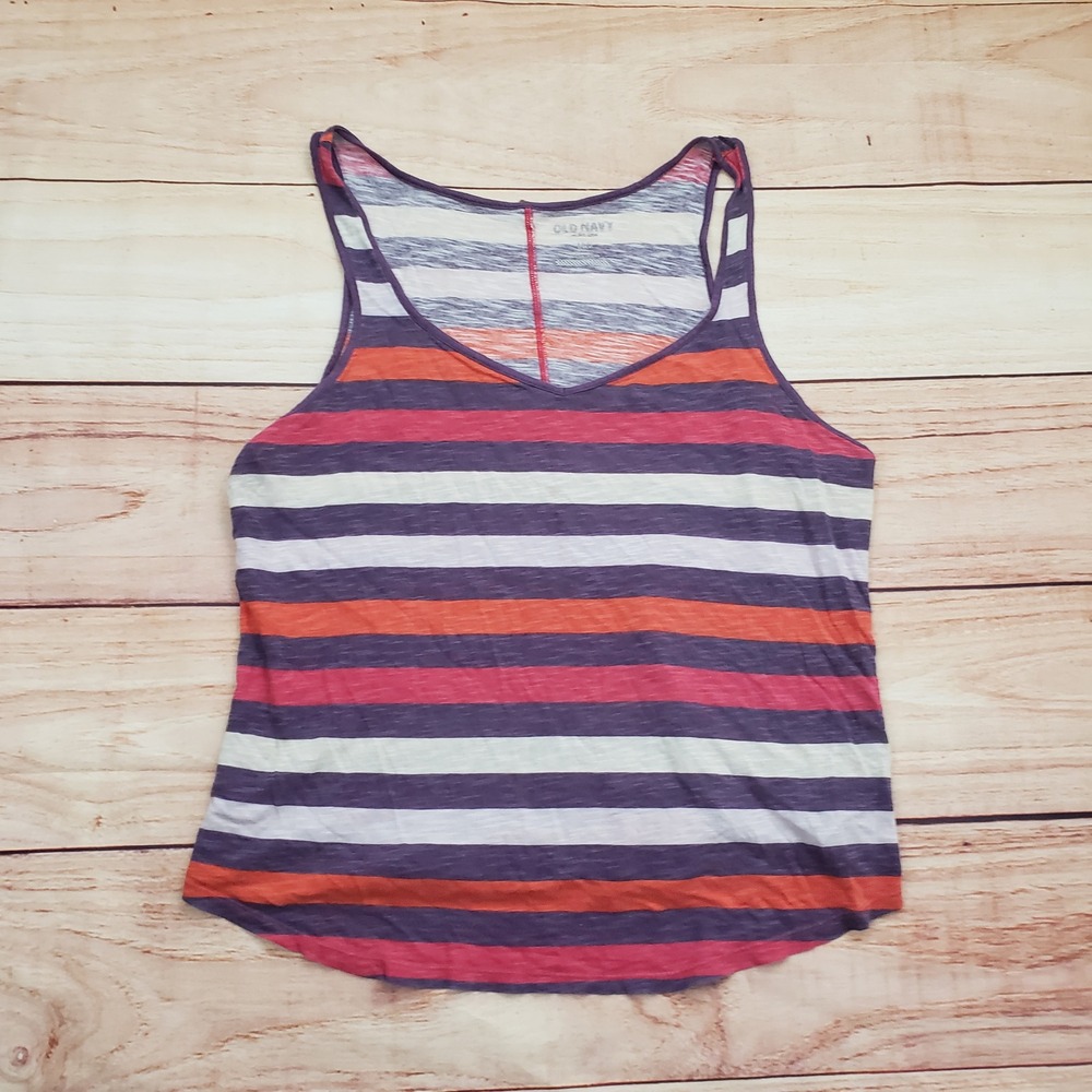 VTG Old Navy Shirt Womens Large Purple Orange Tank Top Sleeveless Top 2000s